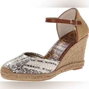 Sam Edelman Snakeskin Wedges Cute Comfy Luxury Espadrille Trendy Summer Spring